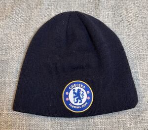 Chelsea FC Beanie Hat Navy Blue Embroidered Crest Official Licensed Soccer EPL